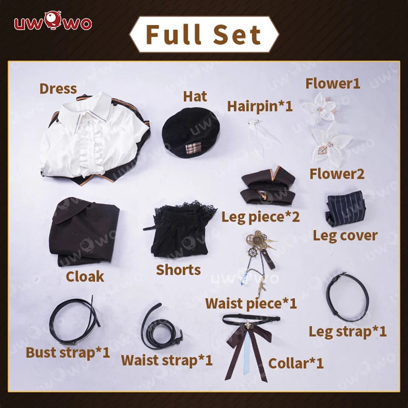 IN STOCK UWOWO Traveler Lumine Cosplay Game Genshin Impact Traveler Lumine Detective Cosplay Costume Halloween Costumes