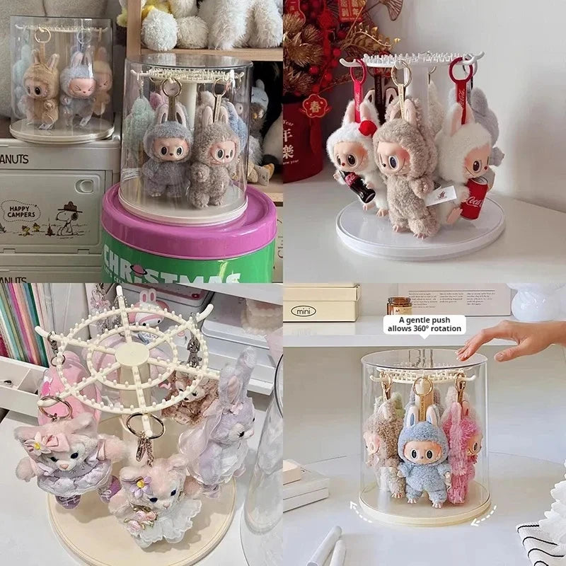 New Labu Pendant Display Box Rotating Transparent Labu Doll Handmade Blind Box Storage Display Stand Decorative Accessories