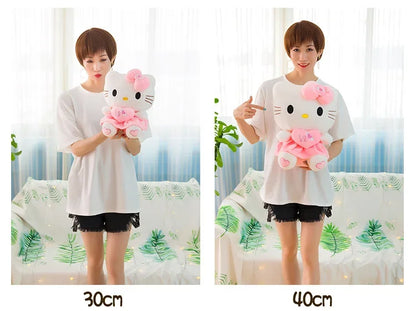 25-55cm Aoger Cute Hello Kitty Plush Stuffed Toys Cartoon Plushie Doll Soft Stuffed Pillow Toys For Children Birthday Xmas Gifts