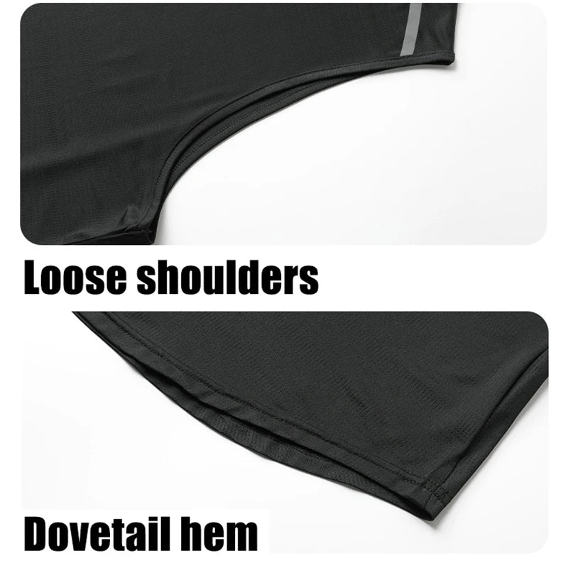 Chrlck Men’s Quick Drying Running Vest Breathable Mesh Sleeveless Gym Fitness Tank Top