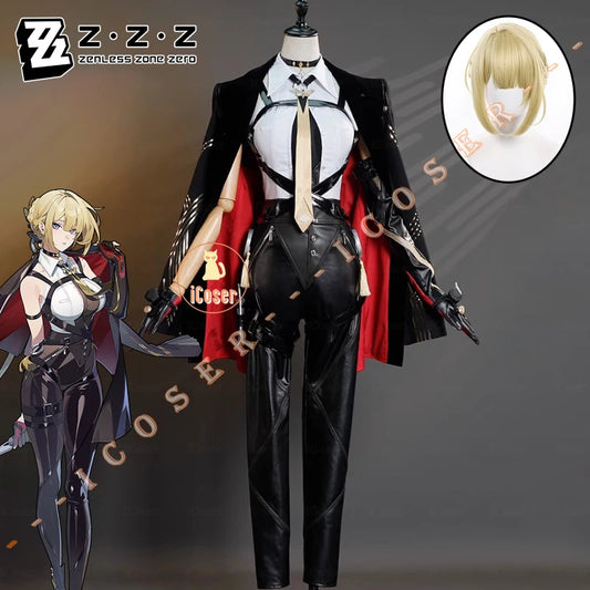 iCoser Zenless Zone Zero Evelyn Chevalier Cosplay Costume Wig Uniform Headwear Earrings Stars of Lyra Halloween Women Carnival