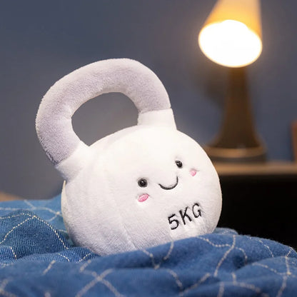 Simulation Fitness Equipment Plush Toy Kettlebell Dumbbell Stuffed Doll Kawaii Room Decor Birthday Xmas Gifts for Kids