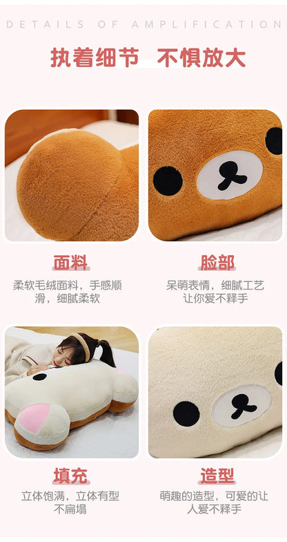 75CM Big Size Rilakkuma Kawaii Cartoon Anime Plush Stuffed Doll Room Decoration Plushies Pillow Cute Peluche Ornaments Gifts