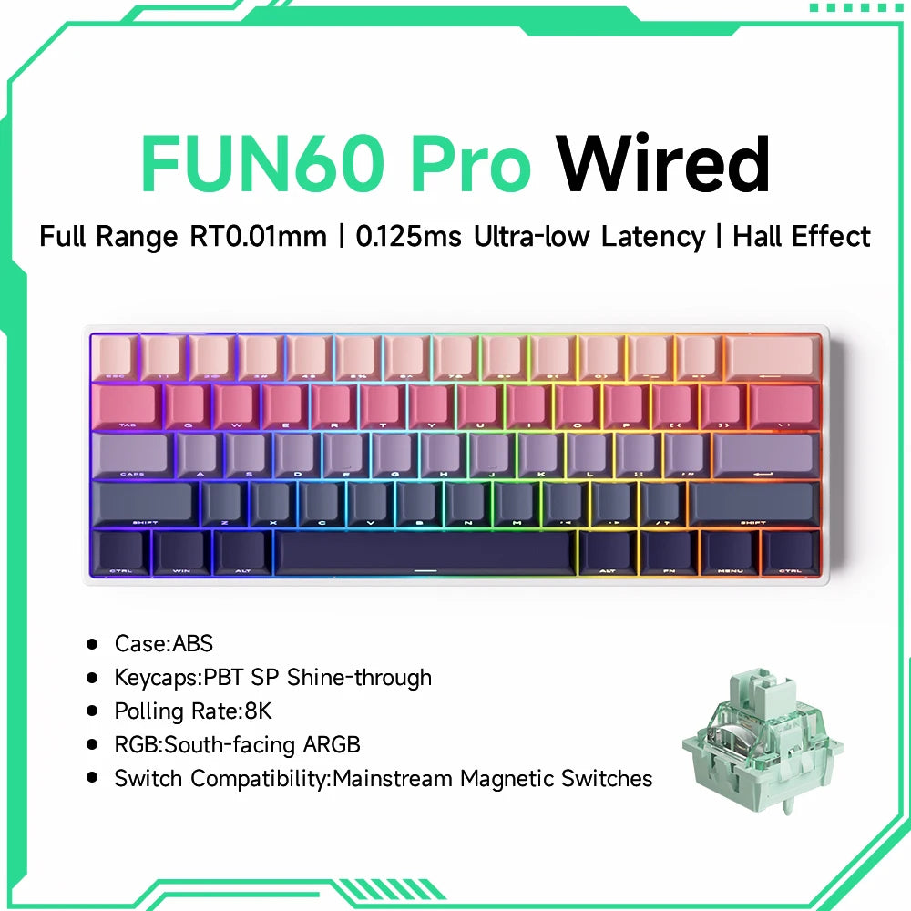 Akko MonsGeek FUN68 & FUN60 PRO&MAX HE Magnetic 60% 65% Gaming Keyboards Rapid Trigger 8K Custom Keyboard for Esports