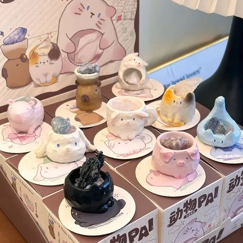 Creative Animal PAL Crystal Blind Box Cute Desktop Decoration Resin Craftwork Wholesale New Model Display Piece Toy & Hobbies