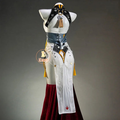 Zenless Zone Zero Ye Shunguang Cosplay Costume Wig Dress Cheongsam Headwear Tail Halloween Party for Women Girls Props iCoser