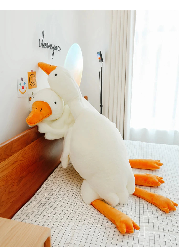90-190cm Lovely Big White Goose Throw Pillow Plush Toy Big Goose Doll Sleep on Bed Birthday Gift Girl Envio Gratis Stuffed Toys