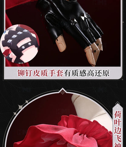 Scarlet El Vandimion Cosplay Costume Wig Red Dress Anime May I Ask for One Final Thing Ice Rose Earrings Women Girls Role Play