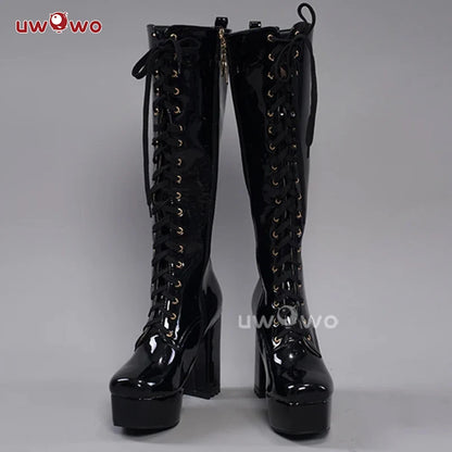 UWOWO Cosplay Shoes Universal Shoes Boots Black Blue White Rose High Tube Boots