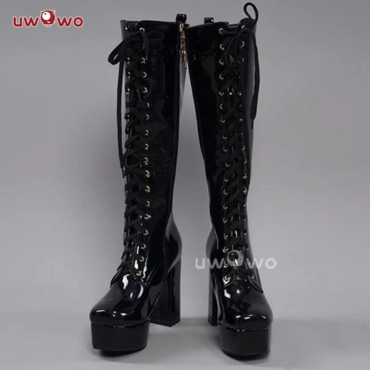 UWOWO Cosplay Shoes Universal Shoes Boots Black Blue White Rose High Tube Boots