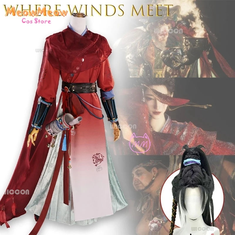 Anime Where Winds Meet An Liuli Guanyin Cosplay Set Polyester