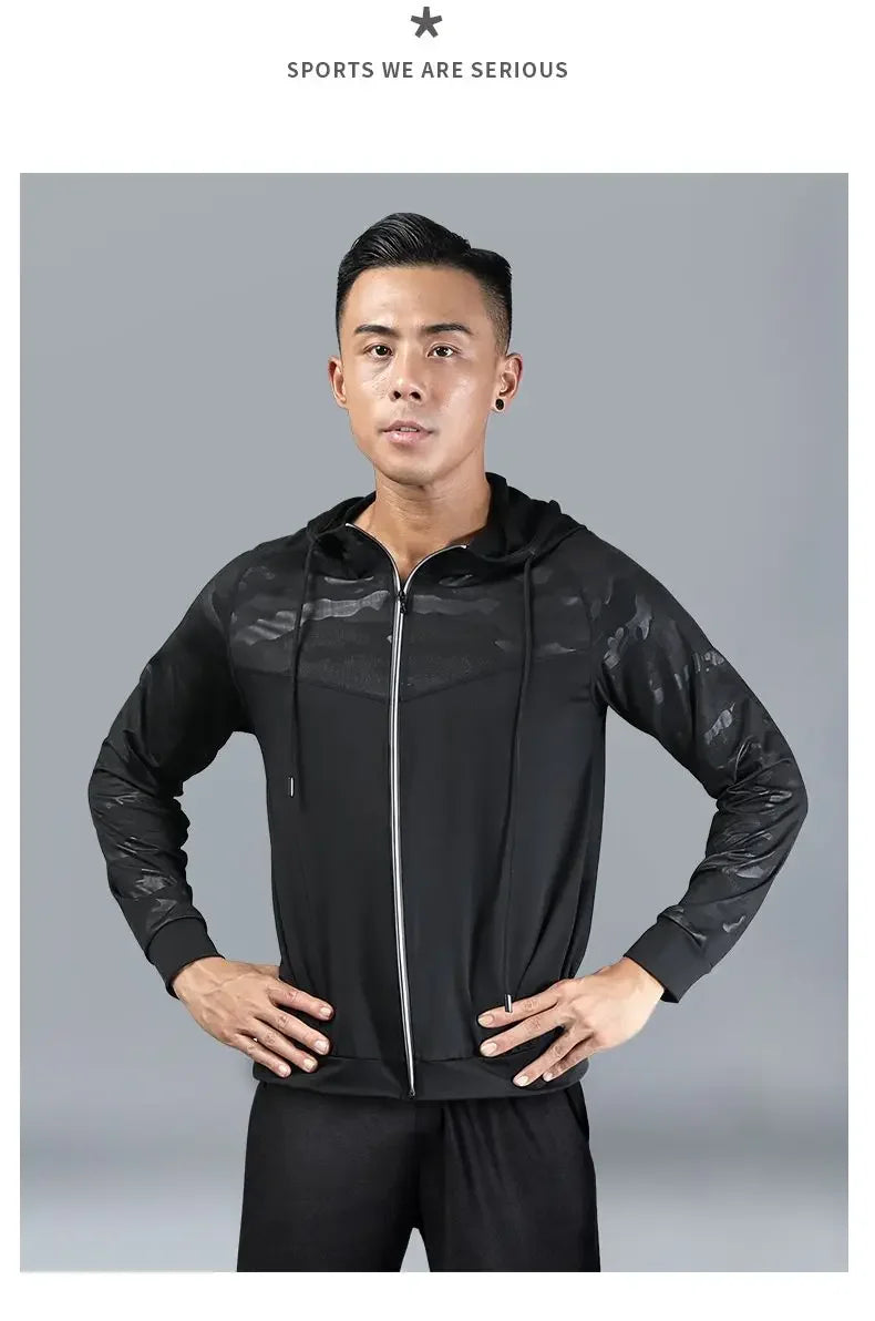 Men’s Quick-Dry Hooded Jacket for Running Cycling Fitness Gym Soccer Basketball Volleyball Badminton – Spring/Autumn