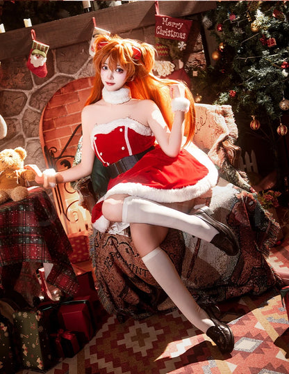 IN STOCK Asukaa / Reii Cosplay Costume Anime DokiDoki-R Women Cute Sexy Christmas Dress Asukaa Cosplay Reii Costume Plus Size