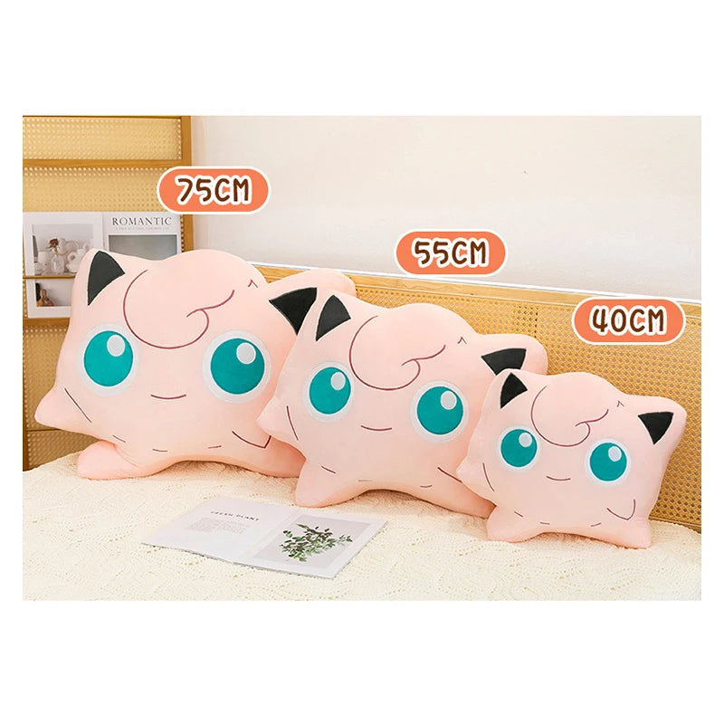 40/75cm Jigglypuff Pillow Pokemon Plush Toys Anime Doll Cartoon Cushion Large Pokémon Plushie Kawaii Stuffed Gift for Kids Xmas