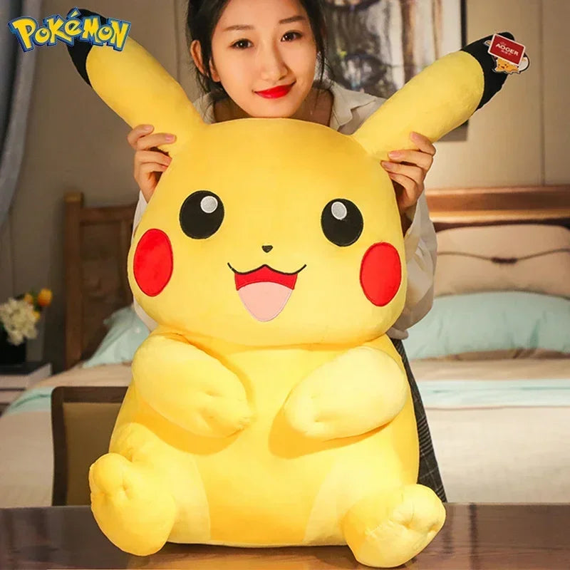 30/40/50/60CM Pokemon Smiling Pikachu Plushies Cartoon Anime Stuffed Kawaii Ornament Comfortable Soft Doll Children Toy Gift