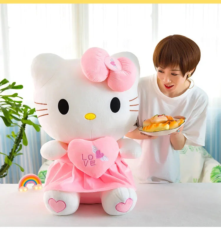 25-55cm Aoger Cute Hello Kitty Plush Stuffed Toys Cartoon Plushie Doll Soft Stuffed Pillow Toys For Children Birthday Xmas Gifts
