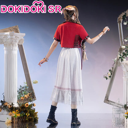 Aerith Cosplay Costume Game FF Cosplay【S-3XL】DokiDoki-SR Women White Dress Aerith Costume Plus Size