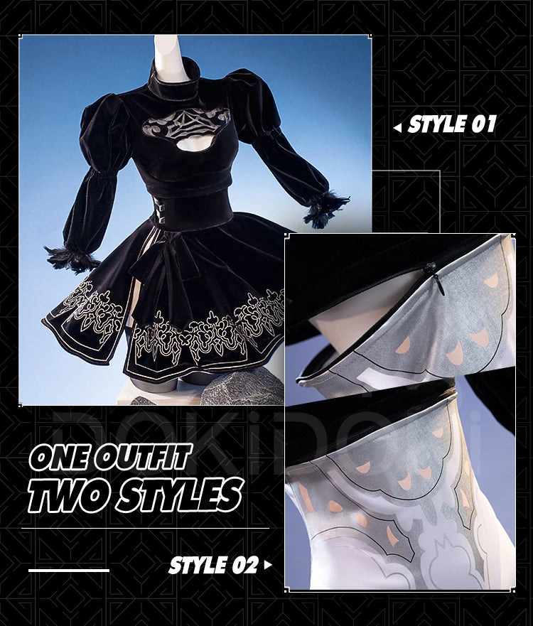 2B/2P Cosplay Costume Game Cosplay DokiDoki-SR Cosplay Female 2P Sexy Dress Costume Two Styles Women Cosplay Halloween
