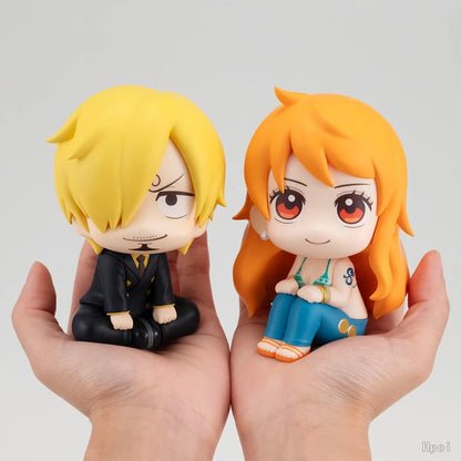 9.5cm ONE PIECE Anime Figure Look Up Luffy/Zoro Action Figure Q Version Kawaii Nami/Sanji Figurine PVC Collection Model Toys