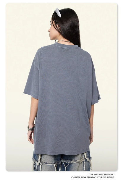 ZODF New Spring Summer 200gsm Washed Cotton T Shirts For Men Unisex Women Retro Casual Basic Solid T-Shirt Brand Tees HY0775