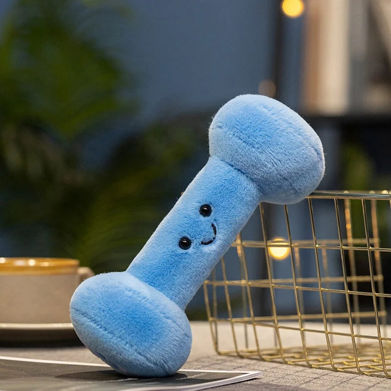 Simulation Fitness Equipment Plush Toy Kettlebell Dumbbell Stuffed Doll Kawaii Room Decor Birthday Xmas Gifts for Kids