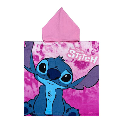 80-130cm Baby Bathing Towel Towel Kids Hooded Bath Beach Poncho Towels Shark Dinosaur Stitch Bathrobe Child Towels