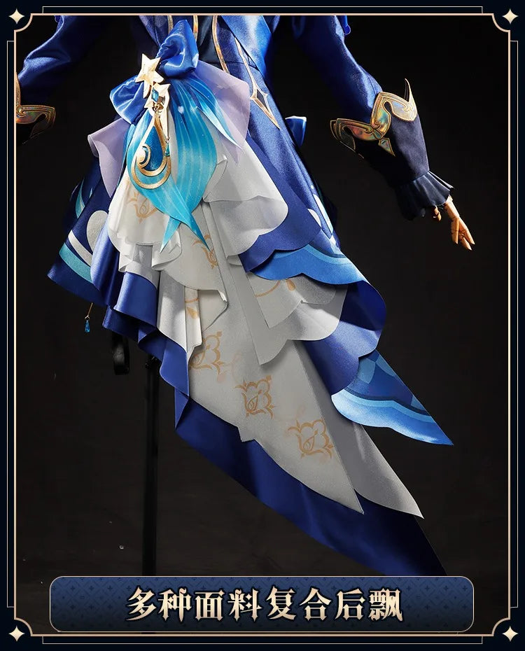 iCoser Focalors Furina Cosplay Costume Wig Dress Genshin Impact Fontaine Uniform Hat Pneuma Ousia God of Justice for Women Props