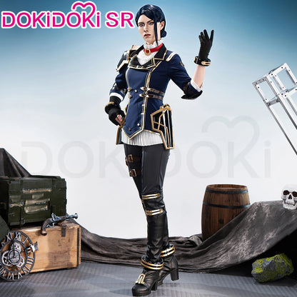 Caitlyn Cosplay Costume Anime Cosplay【S-3XL】DokiDoki-SR Women Halloween Uniform Caitlyn Cosplay Armor Hat Metal Plus Size
