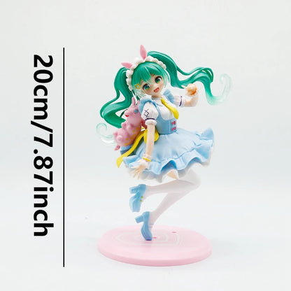 20cm/7.87in Hatsune Miku Anime Figure Kawaii Fairy Tales Miku Action Figure Lollipop Girl Figurine PVC Collection Model Doll Toy