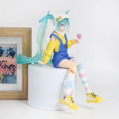 12cm Hatsune Miku Anime Figure Lollipop Miku Action Figure Kawaii Girl Noodle Stopper Figurine PVC Collection Model Doll Toys