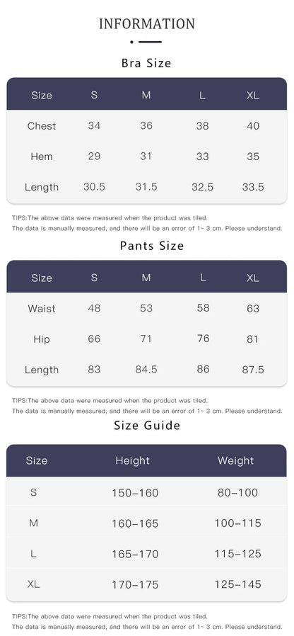 2 Piece Women’s Yoga Tracksuit Athletic Wear Pilates Fitness Suit Gym Workout Push-Up Sports Bra and Leggings Set