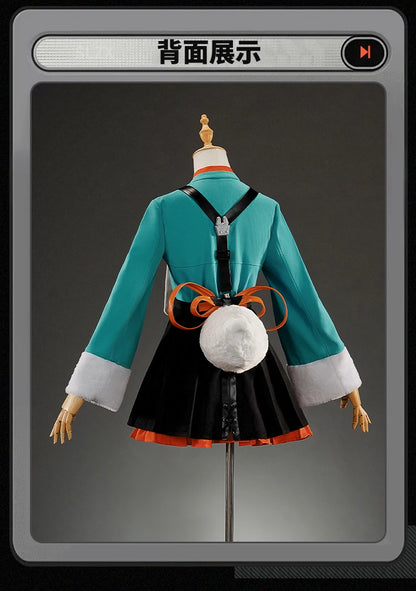 Zenless Zone Zero Zhao Cosplay Costume Wig Dress Uniform Tail Earrings Headwear Rabbit Ear Halloween Party for Women Girls Props