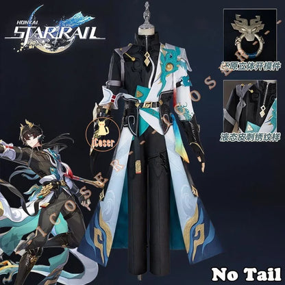 Honkai Star Rail Dan Heng Permansor Terrae Cosplay Costume Wig Uniform Halloween Party for Women Men Girls Carnival Props Outfit
