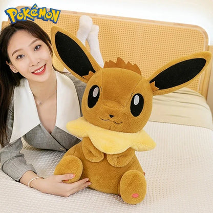 50/60/75CM Pokemon Eevee Plushies Cartoon Anime Kawaii Big Size Ornament Peluche Children Toy Stuffed Comfortable Soft Doll Gift