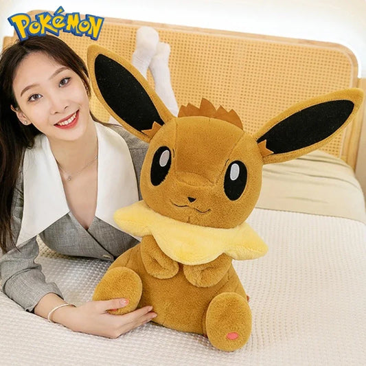50/60/75CM Pokemon Eevee Plushies Cartoon Anime Kawaii Big Size Ornament Peluche Children Toy Stuffed Comfortable Soft Doll Gift