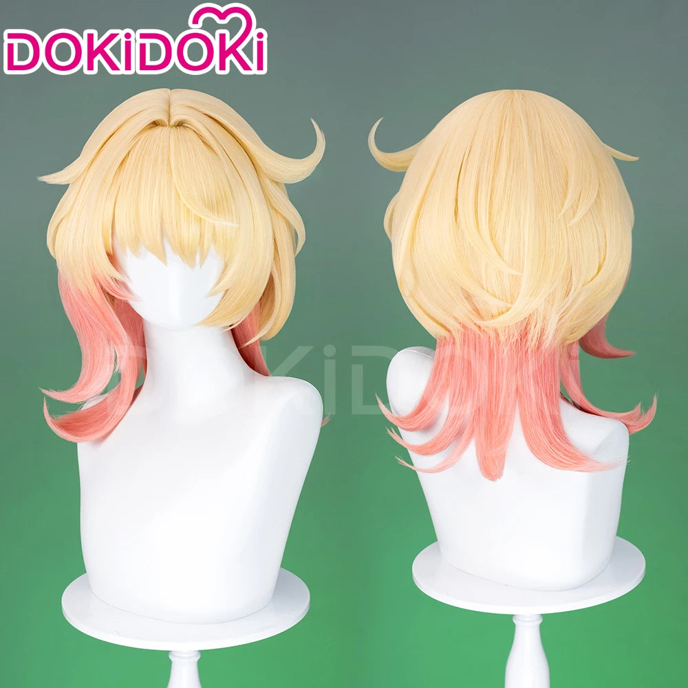 Emilie Wig Game Genshin Impact Cosplay Wig DokiDoki Perfumer Emilie Cosplay Glasses Necklace Women 45cm Short Hair Free Wig Cap