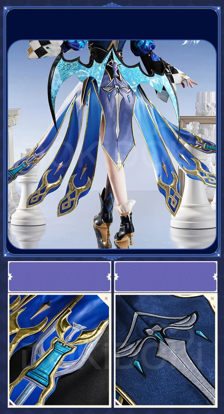 Cerydra Cosplay Costume Game Honkai: Star Rail【S-2XL】DokiDoki-SR HSR Women Halloween Dress Cosplay Cerydra Wings Wig Plus Size