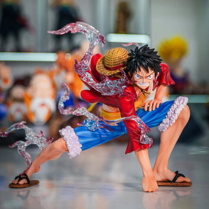 Jt Statue One Piece Eightfold Mirror Luffy Fifth Gear Nika Luffy Squatting 15cm PVC Figure Anime Model Ornaments Statue Gift