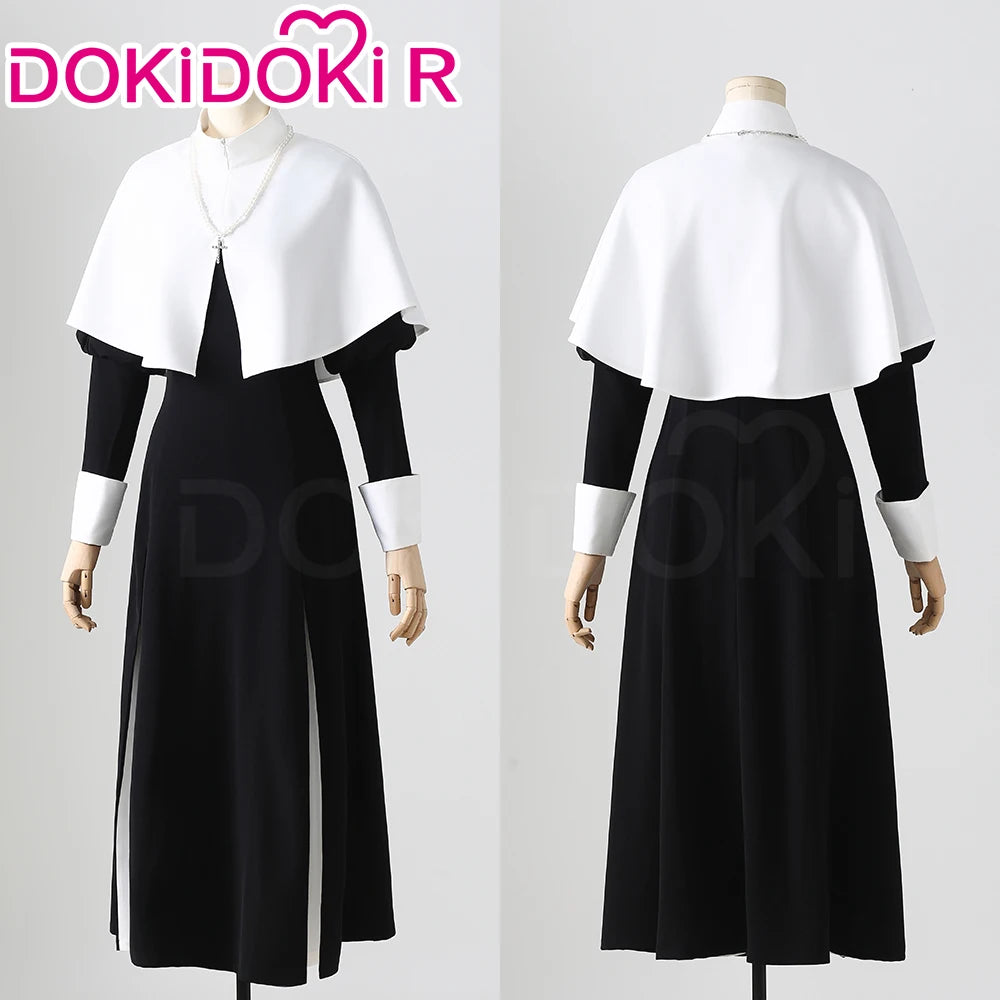 IN STOCK Kitagawa Marin Cosplay Costume Anime DokiDoki-R Women Nun Kitagawa Black Dress Halloween Cosplay