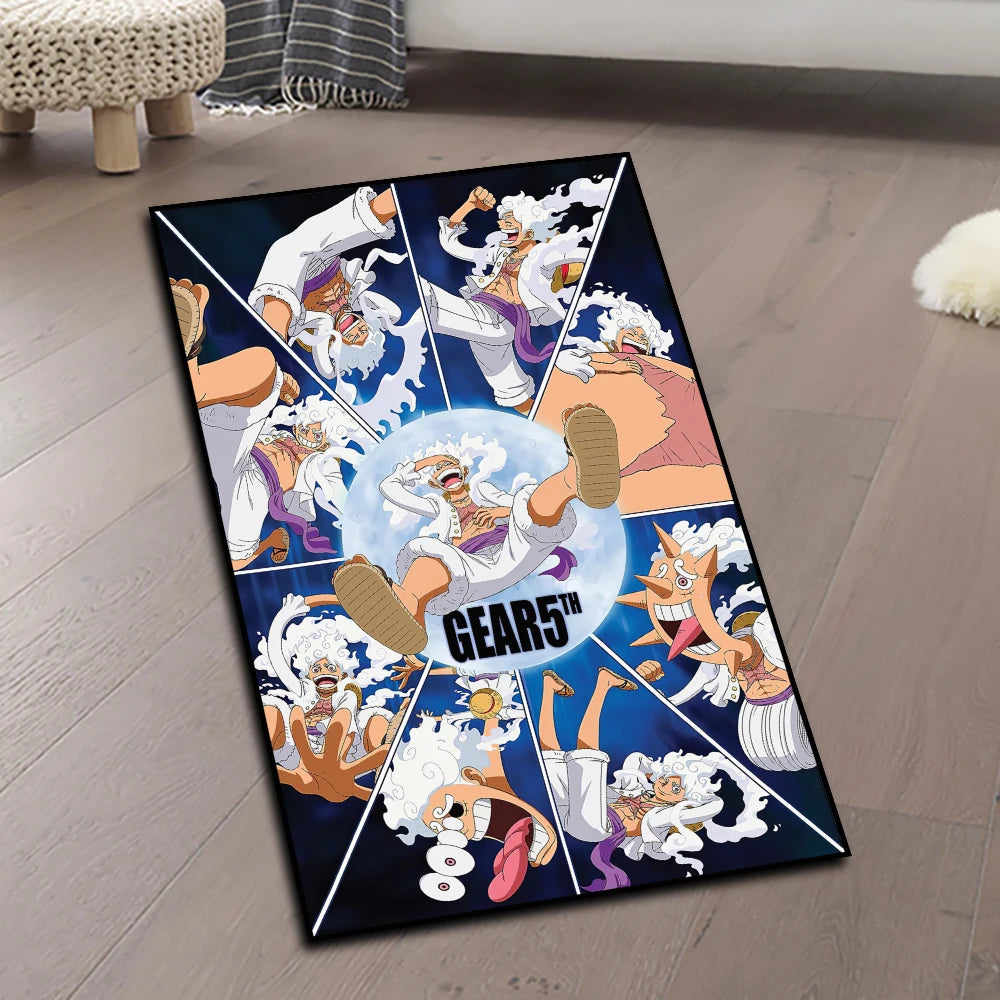 One Piece Figure Animes Rug Shanks Zoro Luffy Popular Style Nika Customize Cartoon Rug Handmade Carpet Area Rug for Home Decor