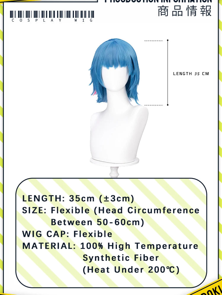 IN STOCK Jinxx Wig Game DokiDoki-R Women 38cm Hair Jinxx Cosplay Mask Tattoo Necklace Nails Bun Wig Luminous Ball Free Cap