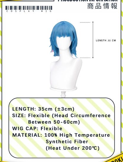 IN STOCK Jinxx Wig Game DokiDoki-R Women 38cm Hair Jinxx Cosplay Mask Tattoo Necklace Nails Bun Wig Luminous Ball Free Cap
