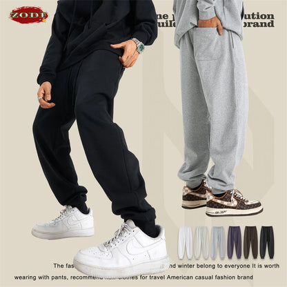 ZODF 2024 Autumn Winter Unisex Solid Sweatpants Heavyweight 440gsm Casual Loose Fit Sport Joggers HY0890
