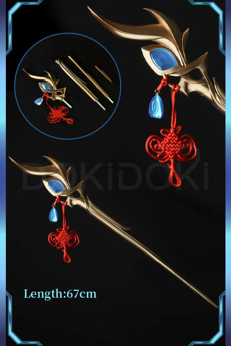 IN STOCK Auroraa Kaynn Cosplay Costume Game Cosplay DokiDoki-R Women Auroraa Witch Costume Mace Hat Ears Props