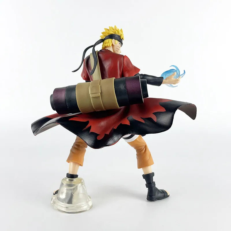 22CM Anime Naruto Uzumaki Naruto Sage Mode Rasengan Battle Form Model Uchiha Sasuke Toy Gift Collection Aciton Figure Kakashi