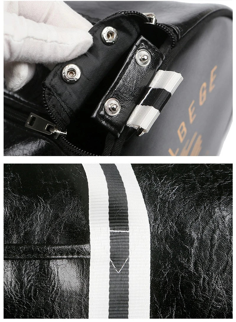 The Codex PU Leather Gym Bag Travel Tote Duffle for Men Sports Fitness Business Casual Weekend Outdoor Shoulder Handbag
