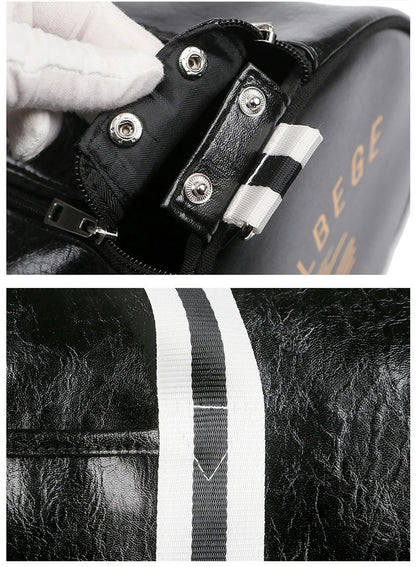 The Codex PU Leather Gym Bag Travel Tote Duffle for Men Sports Fitness Business Casual Weekend Outdoor Shoulder Handbag