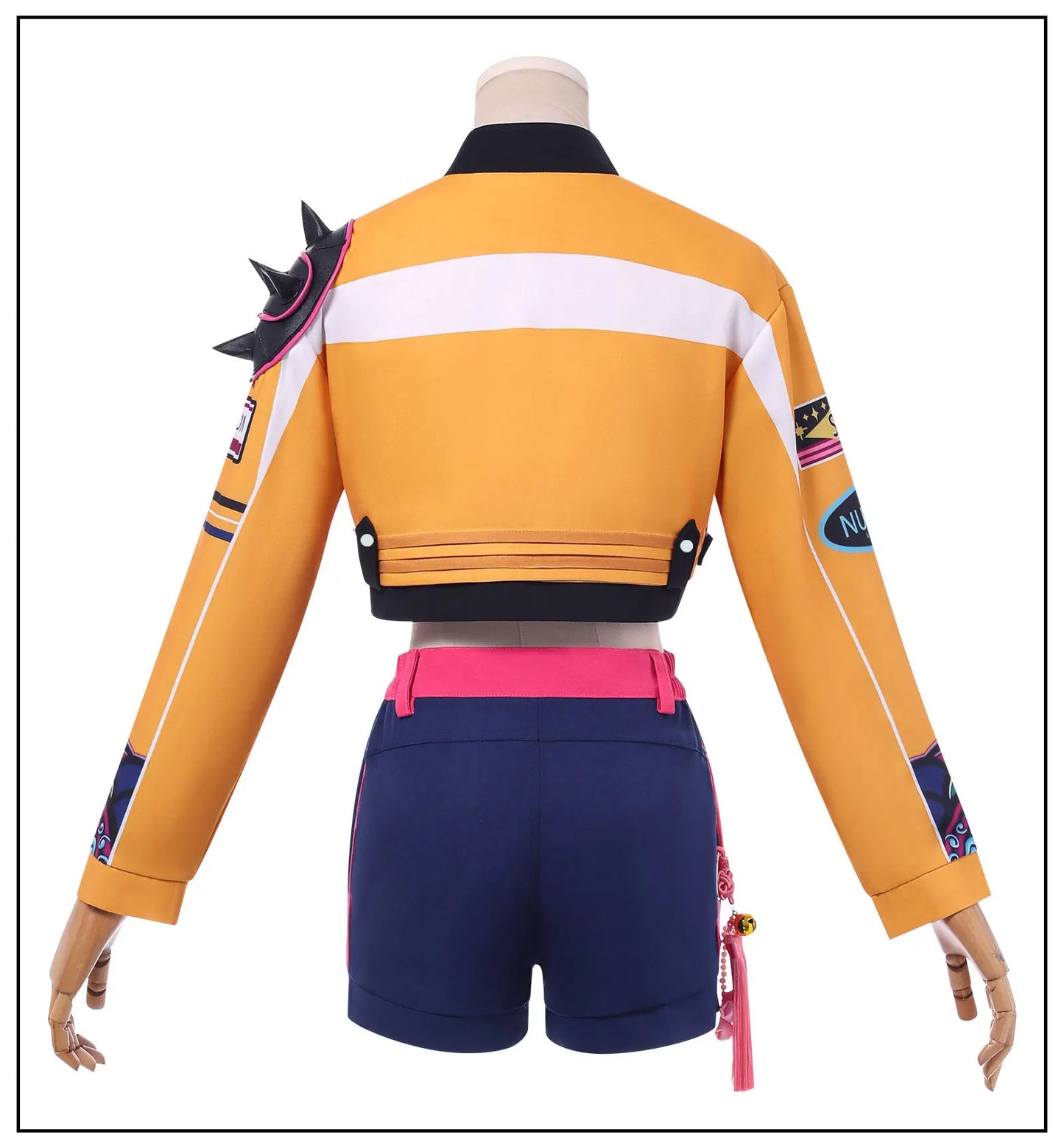 Anime Movie KPop Demon Hunters Rumi Cosplay Costume Yellow Jacket Huntrix Uniform Earrings Halloween Party for Women Girls Props