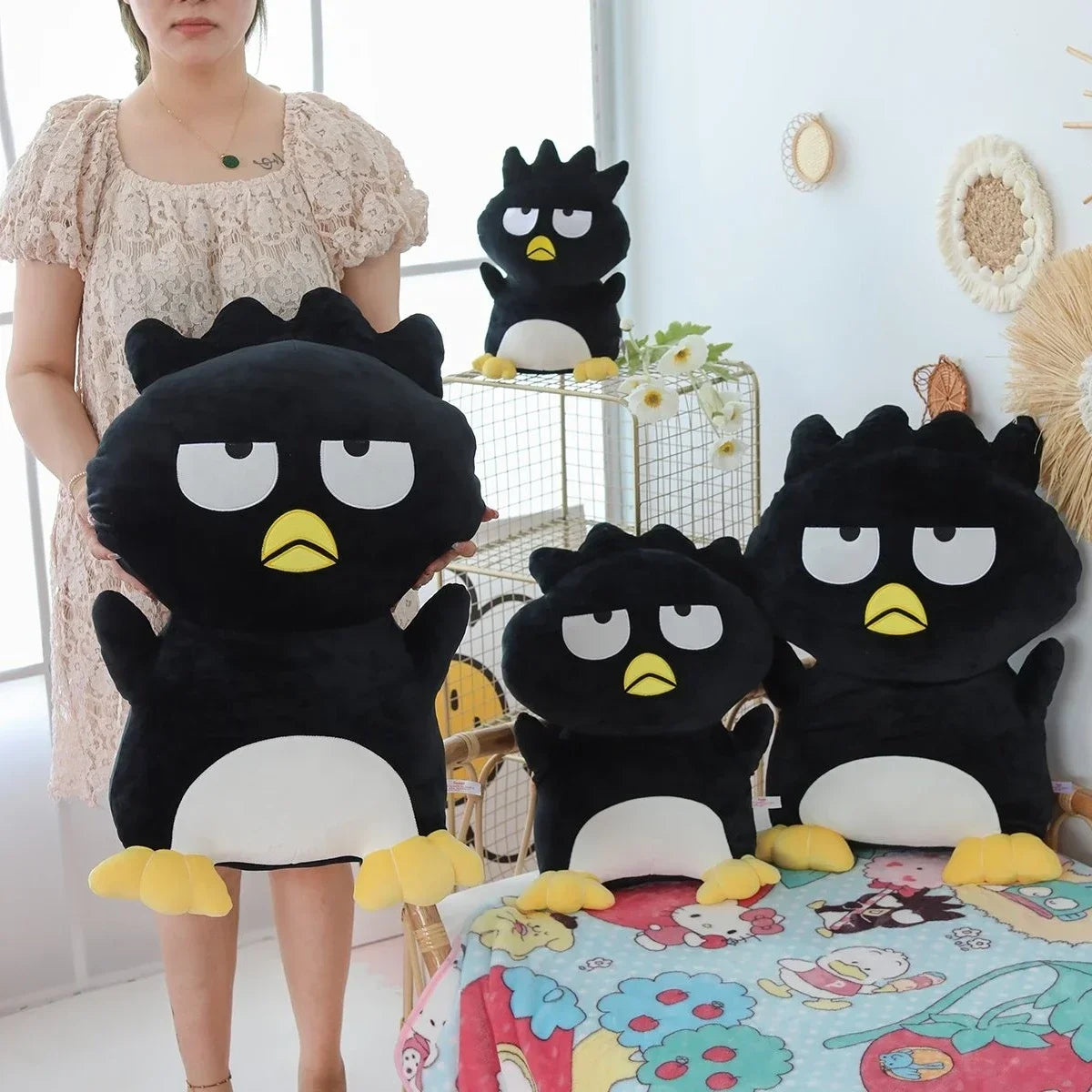 Big Size Black Penguin Plushies Cartoon Stuffed BADBADTZ MARU Plush Toy Soft Cute Anime Pillow Sofa Bed Home Decor Gifts Girl