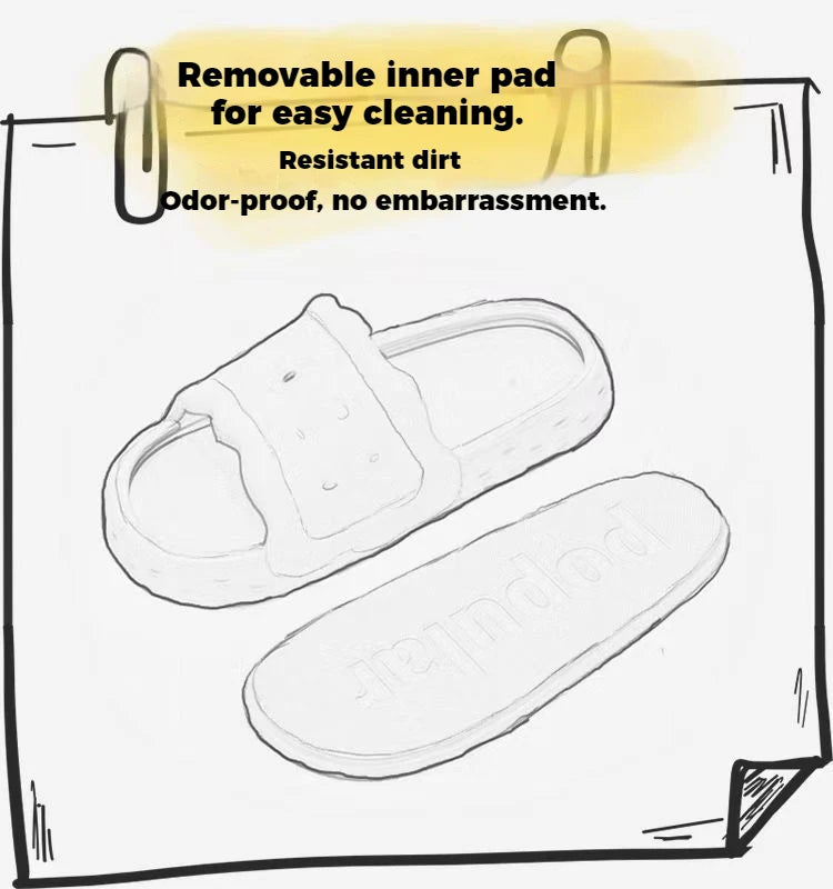 Disney Shelliemay Detachable Cotton Shoes Eva Thick Bottom With Velvet For Outer Wear, Warm And Waterproof Adult Cotton Dragging